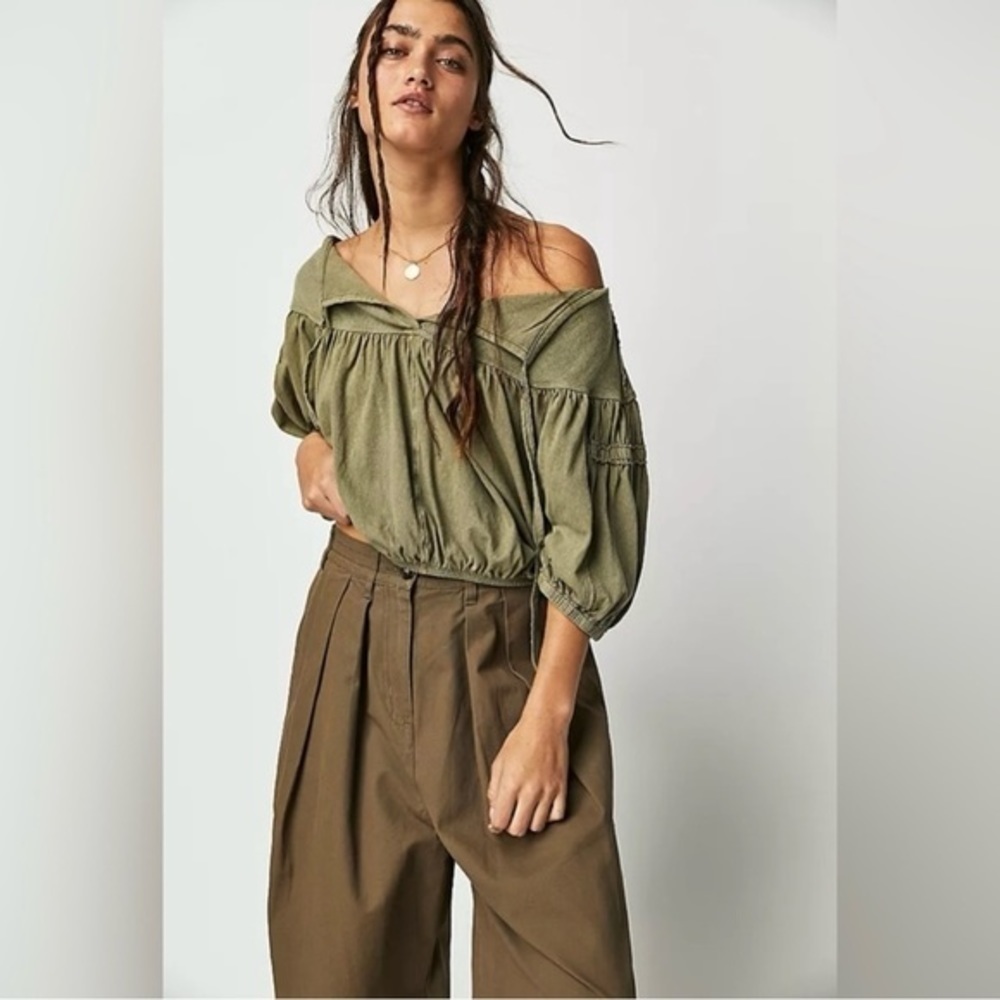 Free People No Good Alone Tee in Willow